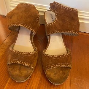 Via Spiga brown suede wedges, size 8